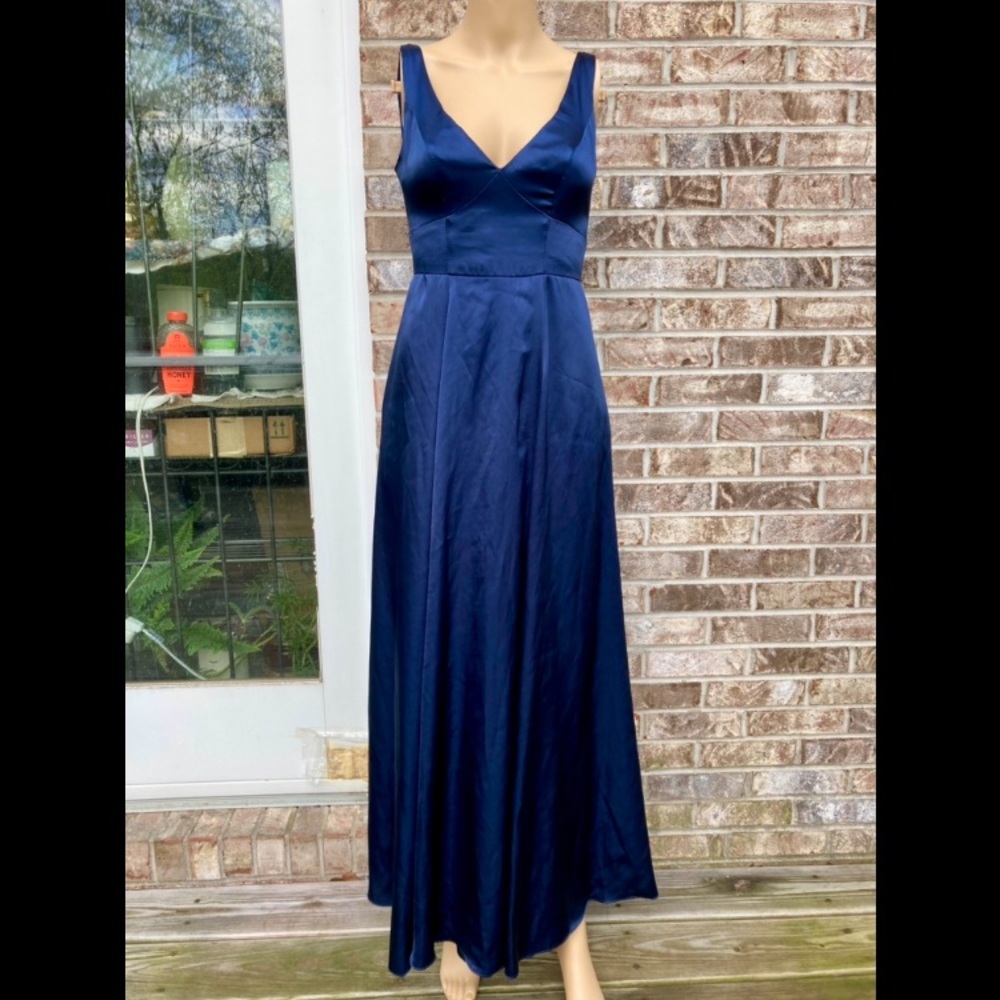 Navy Blue Shimmer Formal Goth Prom Dress